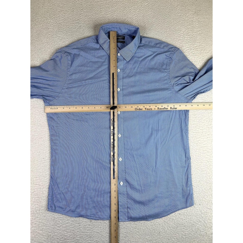 Faherty Reserve Shirt Mens XL Blue Houndstooth Movement Stretch LS - Picture 10 of 11